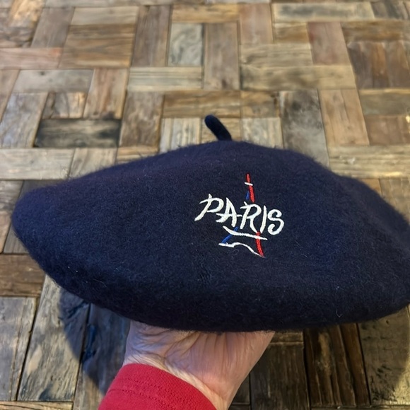 Paris Navy Wool Beret One Size - Picture 1 of 4